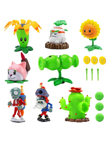 Juguetes de Plantas y Zombies JHESAO 8 PCS Figuras de Acción