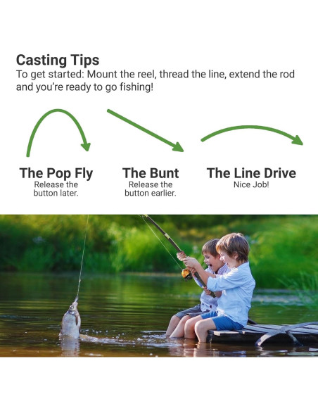 Caña de Pesca Telescópica Lanaak 165 cm para Niños