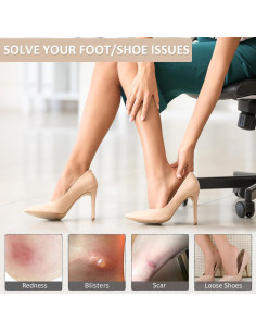 6 Pares Protectores de Talón MUKIFINE Antideslizantes Negro 2