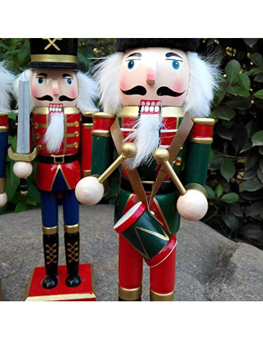 Adorno Cascanueces de Madera 30 cm - Decoración Navideña