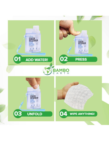 Toallas Comprimidas BAMBOEARTH 500 Unidades Eco-Friendly