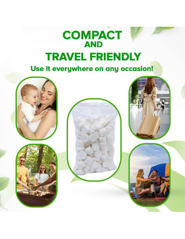 Toallas Comprimidas BAMBOEARTH 500 Unidades Eco-Friendly