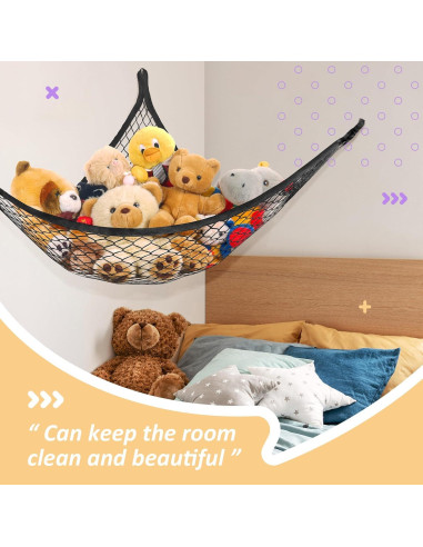 Hamaca de Red para Peluches Lazebox 182.88x127cm Negra