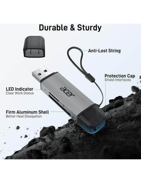 Lector de Tarjeta SD Acer ODK4E0 USB-C 3.0 Doble Ranura