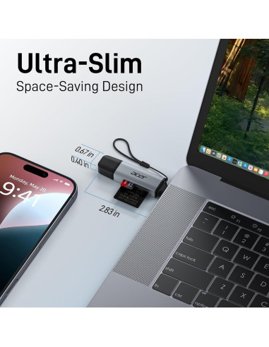 Lector de Tarjeta SD Acer ODK4E0 USB-C 3.0 Doble Ranura
