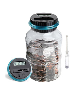 Alcancía Digital Vcertcpl 1.8L con Contador LCD Azul