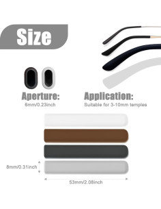 2 Pares Almohadillas Silicona Antideslizantes para Gafas - Negro 2