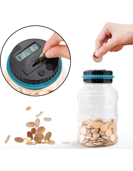 Alcancía Digital Vcertcpl 1.8L con Contador LCD Azul