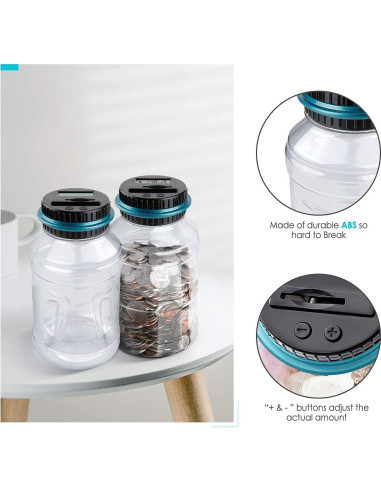 Alcancía Digital Vcertcpl 1.8L con Contador LCD Azul