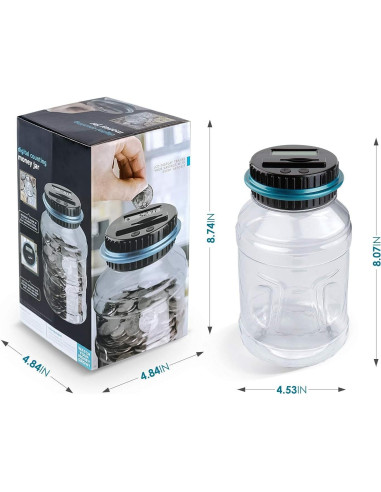 Alcancía Digital Vcertcpl 1.8L con Contador LCD Azul