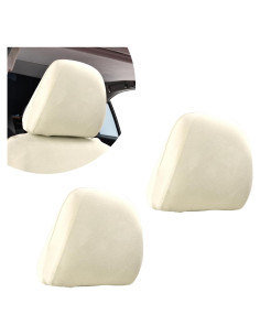 Pack 2 Fundas de Cabecera de Asiento de Coche Dawfall Beige