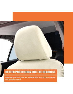 Pack 2 Fundas de Cabecera de Asiento de Coche Dawfall Beige 2