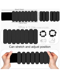 Pesas Ajustables para Tobillos y Muñecas Ziasuzy 0.45 kg - Juego de 2 2