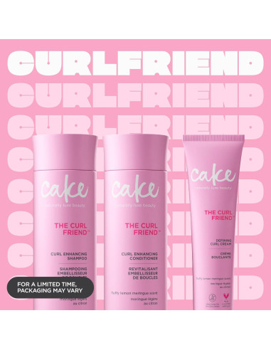 Set de Champú, Acondicionador y Crema Rizada Cake Beauty - Antifrizz