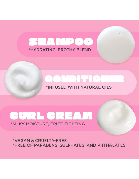 Set de Champú, Acondicionador y Crema Rizada Cake Beauty - Antifrizz Set de Champú, Acondicionador y Crema Rizada Cake Beauty - Antifrizz