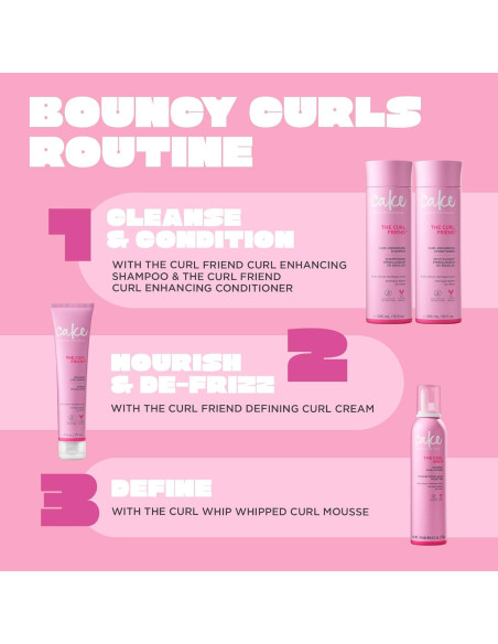Set de Champú, Acondicionador y Crema Rizada Cake Beauty - Antifrizz Set de Champú, Acondicionador y Crema Rizada Cake Beauty - Antifrizz