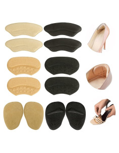 Almohadillas para Talones y Metatarsales HMKT - 4 Pares Beige/Negro