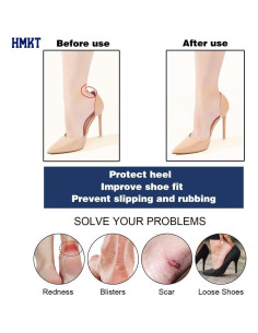 Almohadillas para Talones y Metatarsales HMKT - 4 Pares Beige/Negro 2