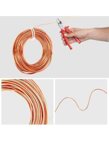 Alambre de Cobre Suave 99.9% 6 Gauge 3.8m 1 Libra para Joyería