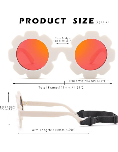 Gafas de sol polarizadas HYCREDI para bebés 0-24 meses