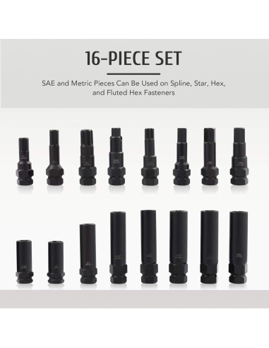 Kit de Llaves de Tuerca de Bloqueo 16 Piezas Orion Motor Tech