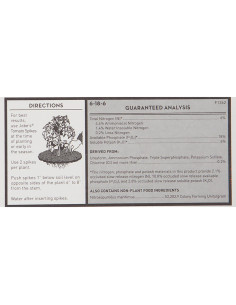 Picos de Fertilizante Jobe's para Tomates - 18 Picos 6-18-6 NPK 2