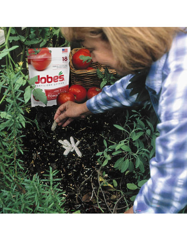 Picos de Fertilizante Jobe's para Tomates - 18 Picos 6-18-6 NPK