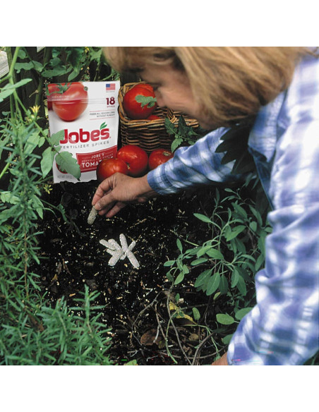 Picos de Fertilizante Jobe's para Tomates - 18 Picos 6-18-6 NPK
