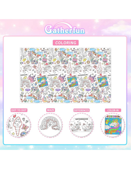 Mantel de Papel para Colorear Unicornio Gatherfun 137x223 cm