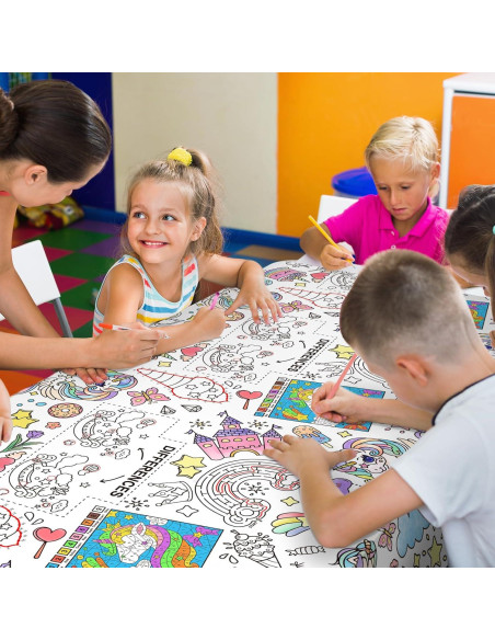 Mantel de Papel para Colorear Unicornio Gatherfun 137x223 cm