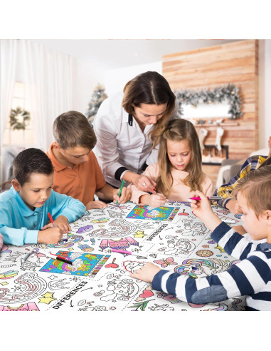 Mantel de Papel para Colorear Unicornio Gatherfun 137x223 cm