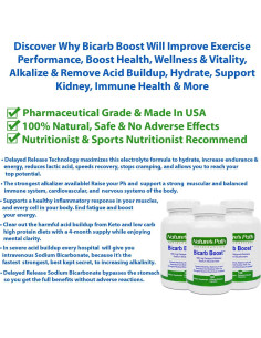 Tabletas de Bicarbonato de Sodio 650 mg Bicarb Boost - 120 Cápsulas 2