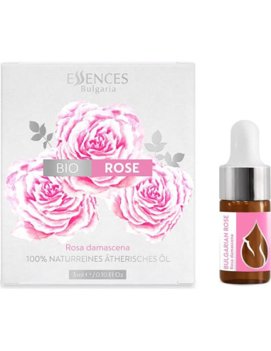 Aceite Esencial de Rosa Orgánico Essences Bulgaria 3ml 100% Puro