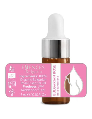Aceite Esencial de Rosa Orgánico Essences Bulgaria 3ml 100% Puro