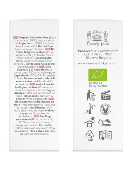Aceite Esencial de Rosa Orgánico Essences Bulgaria 3ml 100% Puro