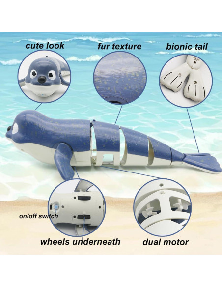 Juguete de piscina RC Sello CX Azul 27.9x12.7cm Batería Recargable