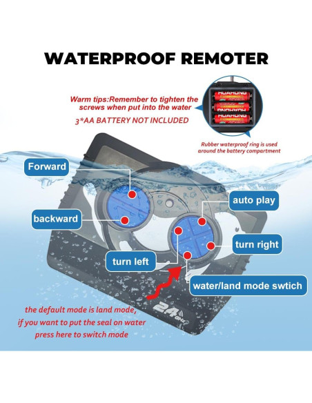 Juguete de piscina RC Sello CX Azul 27.9x12.7cm Batería Recargable