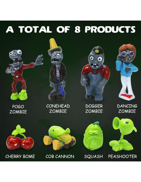 Conjunto de Juguetes Plantas y Zombies Maikerry 8 Piezas PVC Conjunto de Juguetes Plantas y Zombies Maikerry 8 Piezas PVC