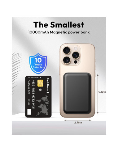 Banco de Poder Magnético 10000mAh Bilivein Carga Rápida USB-C