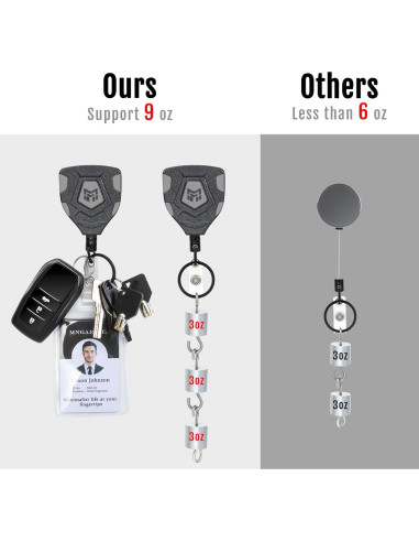 Llavero Retráctil MNGARISTA con Clip y Cable de Acero 80 cm