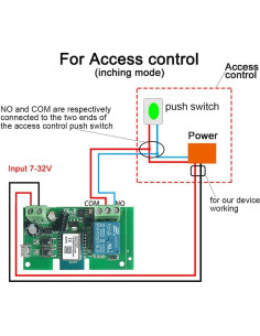 Módulo de Relé Seco Inteligente WiFi Huacaoe 1 Canal 5V/7-32V 2
