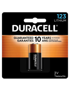 Batería de Litio Duracell CR123A 3V, 1 Cuenta, Alta Potencia