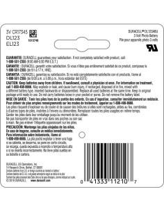 Batería de Litio Duracell CR123A 3V, 1 Cuenta, Alta Potencia 2