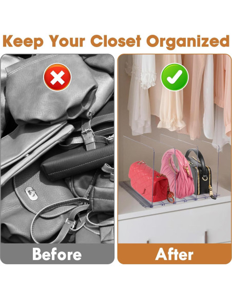 Organizador de Bolsos Acrílico SSAWcasa Ajustable 7 Bolsas