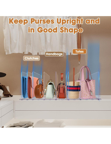 Organizador de Bolsos Acrílico SSAWcasa Ajustable 7 Bolsas