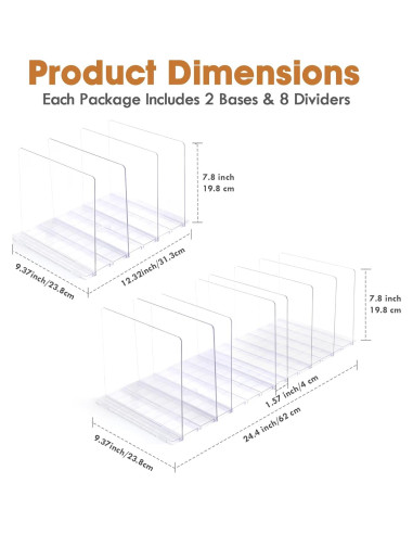 Organizador de Bolsos Acrílico SSAWcasa Ajustable 7 Bolsas