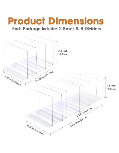 Organizador de Bolsos Acrílico SSAWcasa Ajustable 7 Bolsas