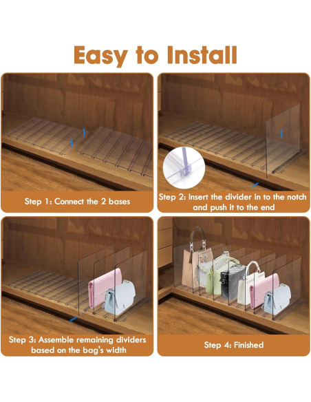 Organizador de Bolsos Acrílico SSAWcasa Ajustable 7 Bolsas