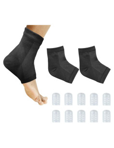 Calcetines Hidratantes para Talones y Dedos de Gel - Negro