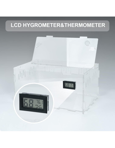 Tanque de Cría para Reptiles BETAZOOER 29x20cm con Higrómetro